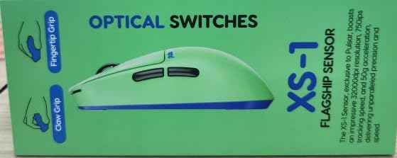 Pulsar Gaming Gears X2 Crazylight Wireless Gaming Mouse, Ultra Lightweight 1.23 oz (35g), Optical Switch, 32000 DPI, 750 IPS, XS-1 Sensor, 8k Compatible (Aqua Zest)