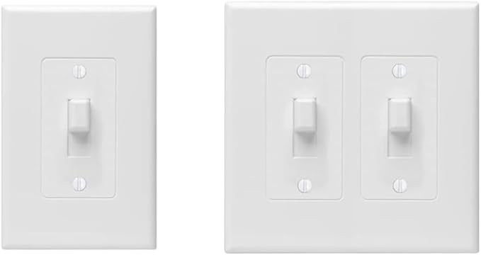 Taymac 2670W Revive Device Wall Plates 1-Gang Masque Decorator Cover, White & MASQUE Decorator Cover, Toggle, White