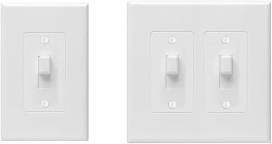 Taymac 2670W Revive Device Wall Plates 1-Gang Masque Decorator Cover, White & MASQUE Decorator Cover, Toggle, White
