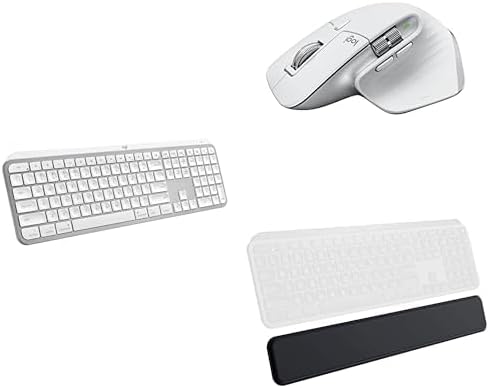 Logitech MX Keys S Combo for Mac, Wireless Keyboard and Mouse with Palm Rest, Backlit Keyboard, Fast Scroll Wireless Mouse, Bluetooth USB C for MacBook Pro, MacBook Air, iMac, iPad - Pale Grey