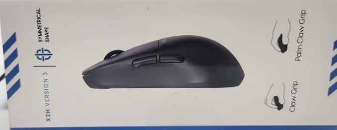 Pulsar Gaming Gears X2H v3 Wireless Gaming Mouse, Ultra Lightweight 1.87 oz (53g), Symmetrical, Optical Switch, 32000 DPI, 750 IPS, XS-1 Sensor, 8k Compatible (Mini, Black)