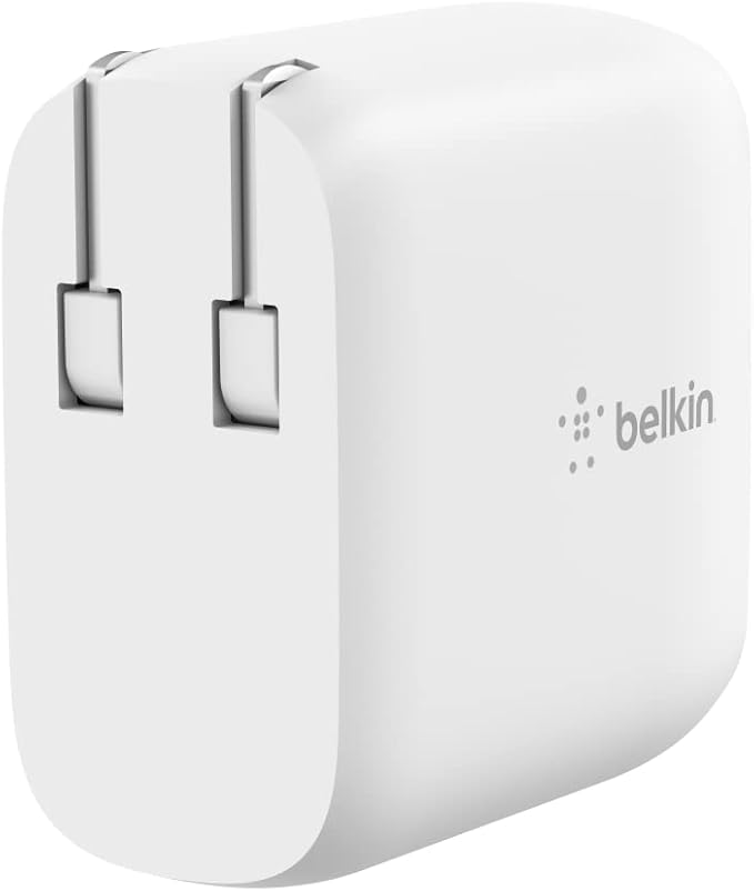 Belkin Dual Port USB C Charger Block 40W, USB-C Charger Fast Charging for iPhone 16, 15, 14, 13, Pro, Pro Max, Plus, Samsung Galaxy S25, Pixel , iPad, AirPods, Nintendo Switch 2 & More - White