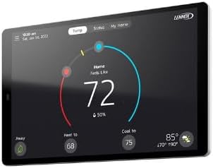 Lennox S40 (22V24) Smart Thermostat, Touchscreen, WiFi, Communicating System Control, Programmable, Geo-Fencing, Remote Access, Alexa Enabled, Easy Installation, Non-Returnable Factory Warranty