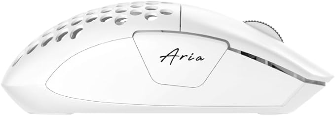 FANTECH ARIA XD7 Wireless Gaming Mouse Pixart 3395 Gaming Sensor 26000 DPI, HUANO Switches, Super Lightweight 59 Grams and Ambidextrous Egg Shape, 3 Mode Connectivity, White