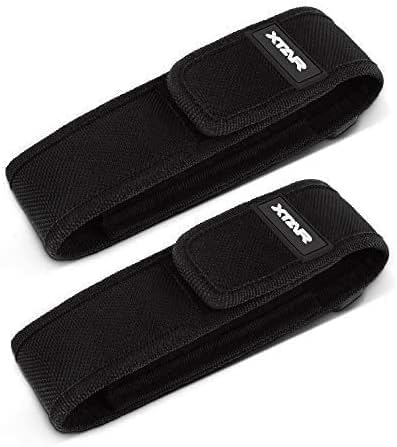2-Pack Flashlight Battery Pouch Holster Holder for 6.5"-8" Flash Light Compatible with Fenix UC30 UC35 E35 Surefire G2X 6P 6PX E2L 501B 502B Streamlight ProTac XTAR TZ20 (for 6"-8" Flashlight)
