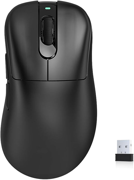 Wireless Gaming Mouse, 24000 DPI, Wired/2.4GHz/Bluetooth Ergonomic Mouse, 150Hours Battery Life, Free Lag, 57g Lightweight Rechargeable Gaming Mice for Laptop/PC/Mac/Tablet/Xbox/MacBook, Black