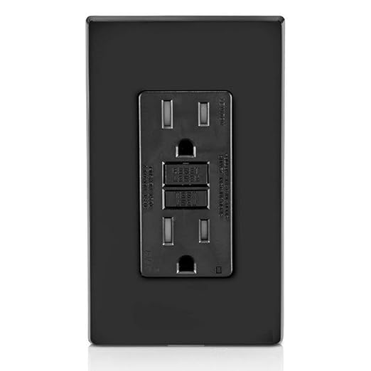 Leviton Dual-Function AFCI/GFCI Outlet, 15 Amp, Self Test, Tamper-Resistant with LED Indicator Light, Protection from Both Electrical Shock and Electrical Fires in One Device, AGTR1-E, Black