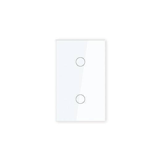 Smart Light Switch 3 Way Need Neutral Wire,FCC Certified,2.4GHz WiFi Switch Glass Panel APP Control Timer Work with Tuya/Smart Life,Alexa and Google Home,White 2 Gang