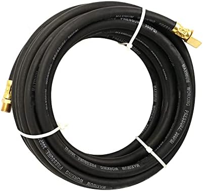 25-FT. x 1/4 IN.ID Heavy-duty RUBBER Air Hose Industry-standard NPT threading
