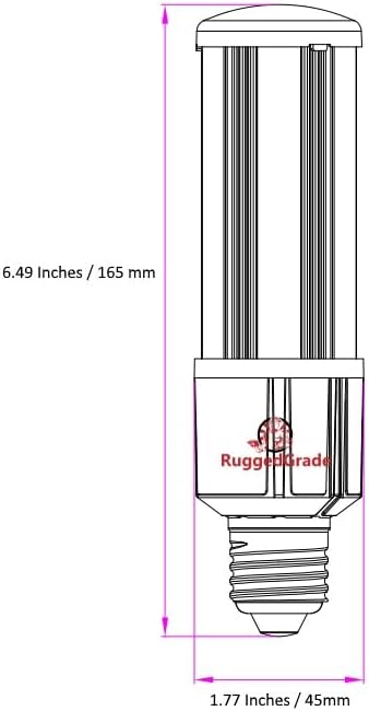 RuggedGrade Aries EV 12W LED Corn Bulb | 1,380 Lumens | 4000K | E26 Base | Compact Energy-Efficient Light for Indoor/Outdoor Use | DLC 5.1 Premium