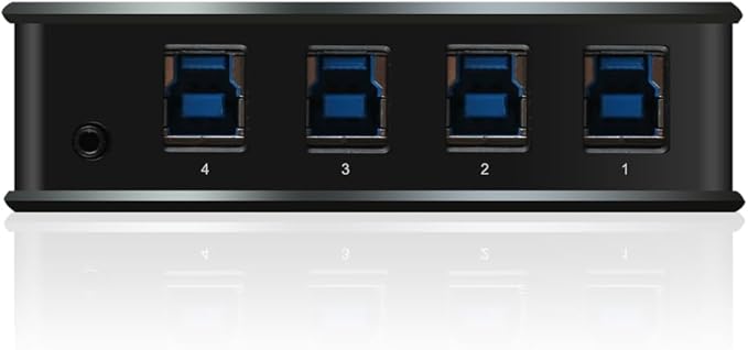 IOGEAR 4x4 USB 3.0 Peripheral Sharing Switch - Share 4 USB Devices Between 4 Computers - LED Indicators - Cables & Remote Included - PC - MAC - Printer - Scanner - Mouse/Keyboard and More - GUS434