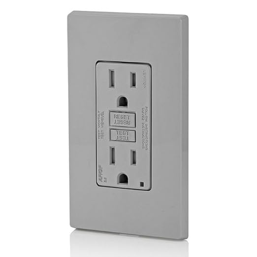 Leviton Dual-Function AFCI/GFCI Outlet, 15 Amp, Self Test, Tamper-Resistant with LED Indicator Light, Protection from Both Electrical Shock and Electrical Fires in One Device, AGTR1-GY, Gray