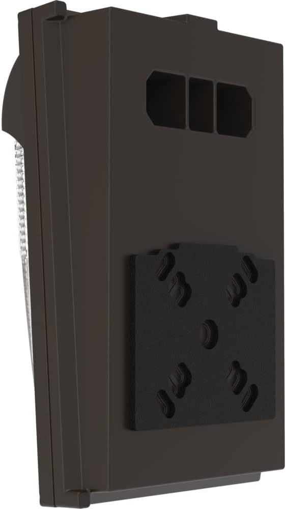 Lithonia Lighting 7.5" Mini LED Wall Pack Outdoor Light Fixture, Building Wall Light, Adjustable Lumens, 5000K Daylight, MVOLT 120-277V, IP65, Glass Lens, Bronze (TWX1 LED ALO 50K MVOLT DDBTXD)