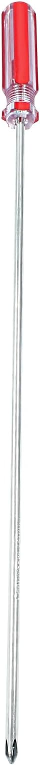 Piutouyar 8 Inch Phillips Screwdriver, Extra Long Shaft Cross Head Screwdriver #1 Magnetic Tip Screwdrivers Long Screwdriver for Repair Home Improvement, Red