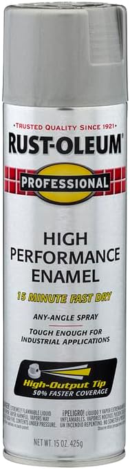 Rust-Oleum 7581838-6PK Professional High Performance Enamel Spray Paint, 15 oz, Gloss Light Machine Gray, 6 Pack