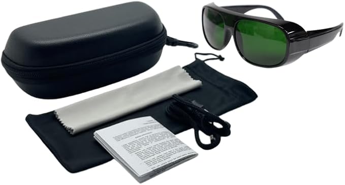 LaserPair High Protection 900-1100nm OD8+ DIN4 Laser Safety Glasses for Fiber Laser, Handheld Laser Welding, with a black frame #52