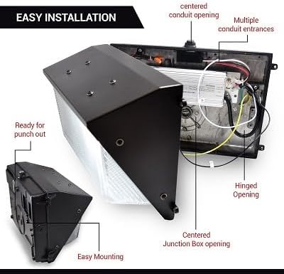RuggedGrade 100W LED Wall Pack with Photocell - 15,400 Lumens - Durado IV Series - Full Tunable - Color Selectable 3000K/4000K/5000K - Outdoor LED Wall Light - DLC 5.1 Premium