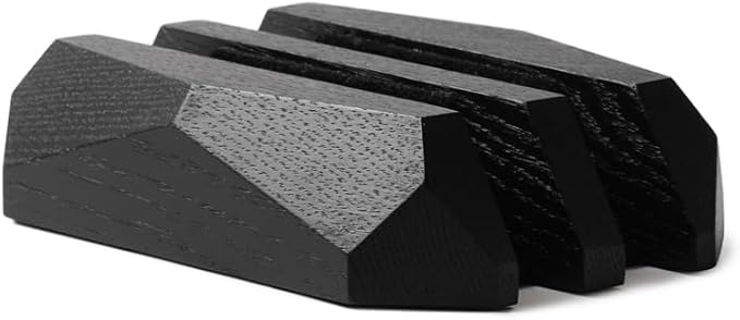 Oakywood Vertical Laptop Stand Wood - Adjustable Dual Slot Dock for Desk, Compatible with All MacBook Pro, MacBook Air, iPad, Handmade Black Stained Oak, Computer Stand, Holder for 2 Devices