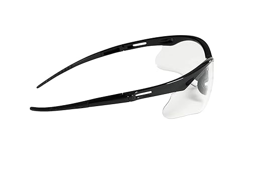 Jackson Safety SG Glasses Anti-Scratch Clear Lenses with Black Frame (Pack of 12 Pairs), 50000