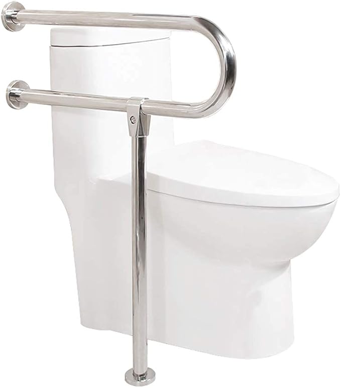 Handicap Bathroom Bar - 304 Stainless Steel Non-Slip Handrail for Disabled Toilet & Shower, Barrier-Free Safety Railing with Hand Grips