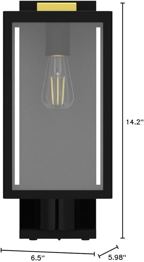 Motion Sensor Outdoor Wall Lights, Dusk to Dawn Outdoor Lighting, Modern Wall Mount Light Fixtures, 3 Modes Black Square Exterior Wall Lanterns for Outside Garage, Bulb Not Included