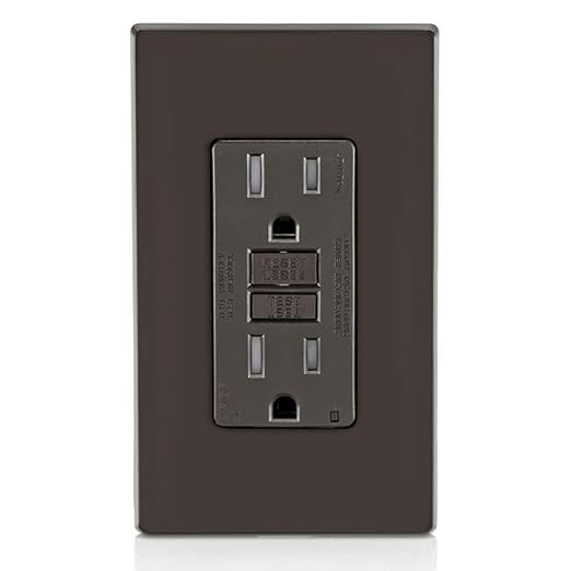 Leviton Dual-Function AFCI/GFCI Outlet, 15 Amp, Self Test, Tamper-Resistant with LED Indicator Light, Protection from Both Electrical Shock and Electrical Fires in One Device, AGTR1, Brown