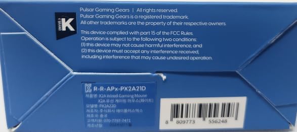 Pulsar Gaming Gears X2A Wired Gaming Mouse, Ultra Lightweight, Optical Switch, 26000 DPI, Motion Sync, PAW3395 Sensor (Medium, Wired, White)