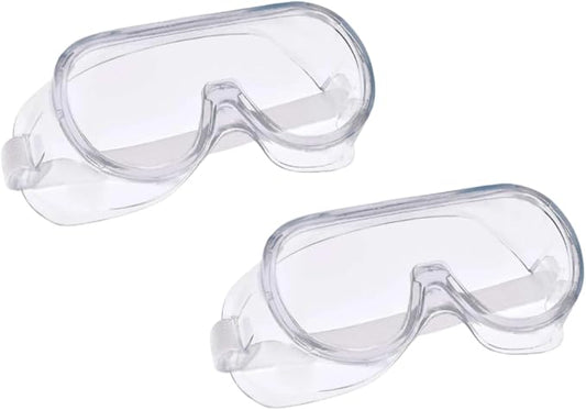 OMWAH Anti-Fog Protective Safety Goggles Clear Lens Wide-Vision Adjustable Splash Eye Protection Soft Lightweight Eyewear