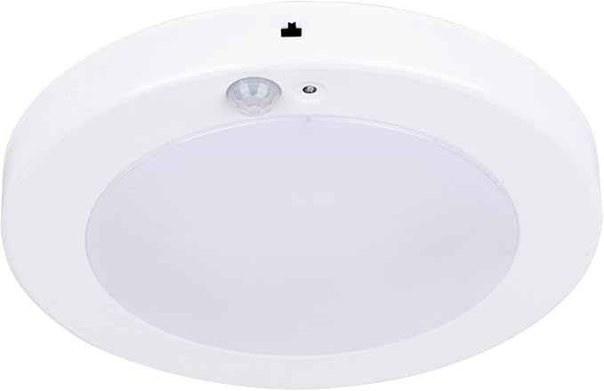 LIT-PaTH LED Flush Mount Ceiling Light, Closet Lighting Fixture with Motion Sensor and Dusk to Dawn, 10.5W, 800 Lumen, 6.2 Inch, Anti-Rust Galvanized Housing, White Finish 5000K 1-Pack