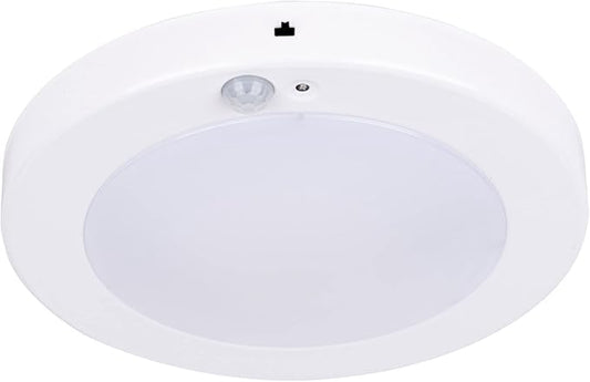 LIT-PaTH LED Flush Mount Ceiling Light, Closet Lighting Fixture with Motion Sensor and Dusk to Dawn, 10.5W, 800 Lumen, 6.2 Inch, Anti-Rust Galvanized Housing, White Finish 5000K 1-Pack