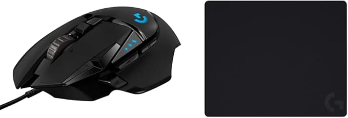 Logitech G502 Hero Wired Gaming Mouse + G440 Hard Gaming Mouse Pad Bundle - Black