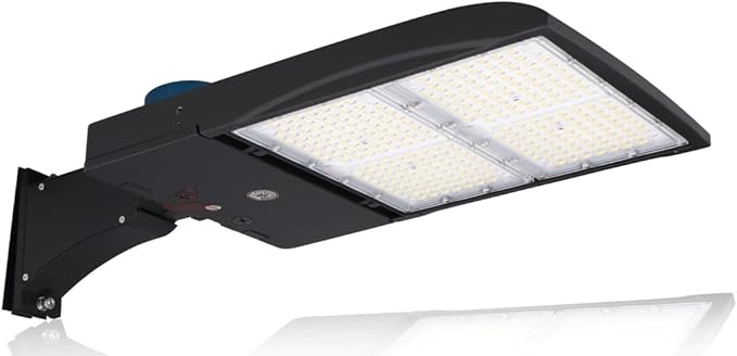 RuggedGrade 300 Watt - NextGen IV Series LED Parking Lot Lights with Photocell - 42,000 Lumen - 5000K - Arm Mount - Black