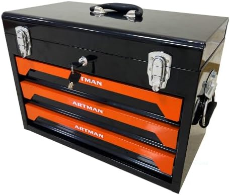 439-Piece Mechanics Tool Set, Household Tool kit with 3-Drawer Heavy Duty Metal Box, Portable Tool Box for Home/Auto Repair - Gift for Men - Orange & Black