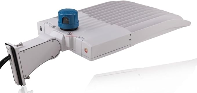 42,000 Lumen - 300 watt NextGen III LED Shoebox Lights - Dimmable - with Photocell - Arm Mount - 10KV Surge - White Housing