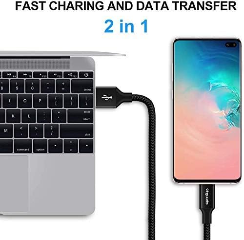 etguuds USB to USB C Cable 3.3ft, 2-Pack USB A to Type C Charger Cord Fast Charging for Samsung Galaxy A15 A25 A35 A55 A54, S24 S23 S22 S21 S20 S10 S10E, Note 20 10, Moto G, for iPhone 16 15, Black