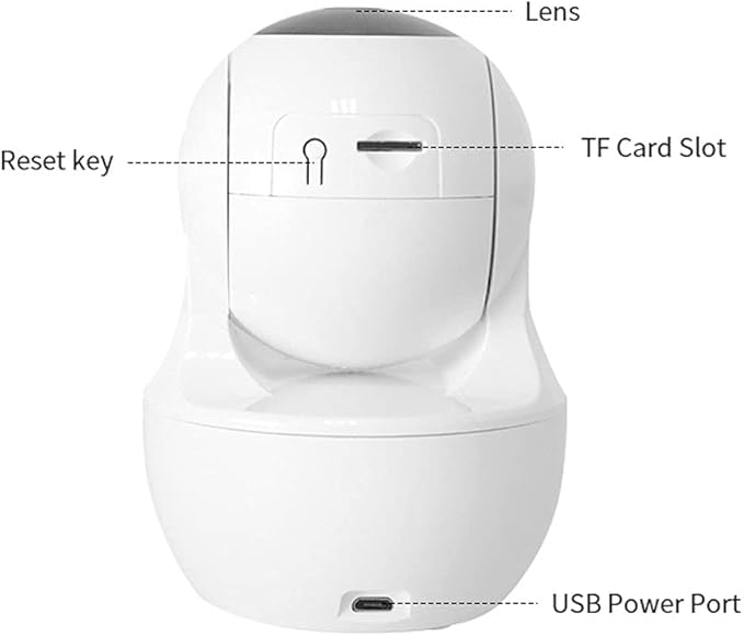 WiFi Security Home Camera，Baby Monitor Wireless IP Camera with Night Vision Two Way Audio Cloud Storage， Supports 5G WiFi，up to 128GB（White） Indoor Camera