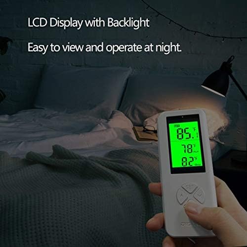 Wireless Temperature Controlled Outlet, Digital Plug in Thermostat Outlet with Remote Control Built in Temp Sensor Heating & Cooling for A/C, Fans, Heaters (Remote Control Detect Temperature)