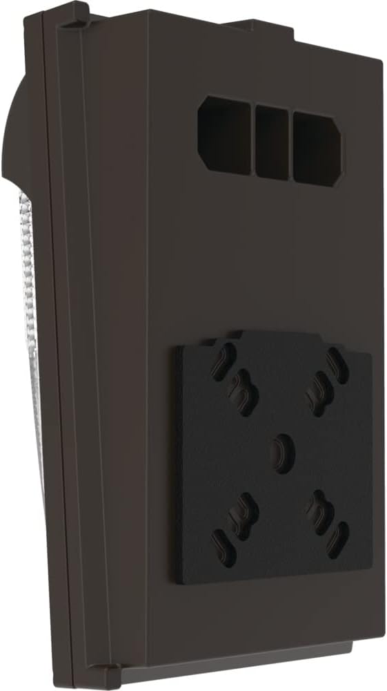 Lithonia Lighting 7.5" Mini LED Wall Pack Outdoor Light Fixture, Building Wall Light, Adjustable Lumens, 4000K Cool White, MVOLT 120-277V, IP65, Glass Lens, Bronze (TWX1 LED ALO 40K MVOLT DDBTXD)