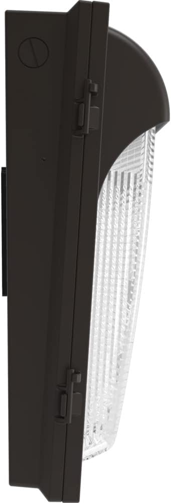 Lithonia Lighting 18" LED Wall Pack Outdoor Light Fixture, Building Wall Light, Adjustable Lumens, 5000K Daylight, MVOLT 120-277V, IP65, Glass Lens, Bronze (TWX3 LED ALO 50K MVOLT DDBTXD)