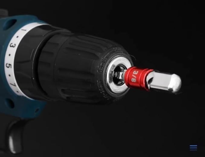 Impact Socket Adapter Set with 3 joint sockets (1/4", 3/8", 1/2") that transforms your power drill into a high-speed nut driver. Includes drill adapter and extension set for versatile use