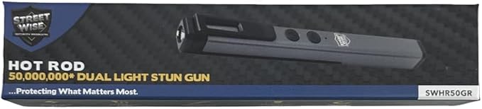 Streetwise Pain Pen 25,000,000 Volts Stun Gun for Self Defense - Tactical Stun Pen for Women and Men, USB Rechargeable, Battery Indicator, Durable Clip, Compact and Concealable for Protection