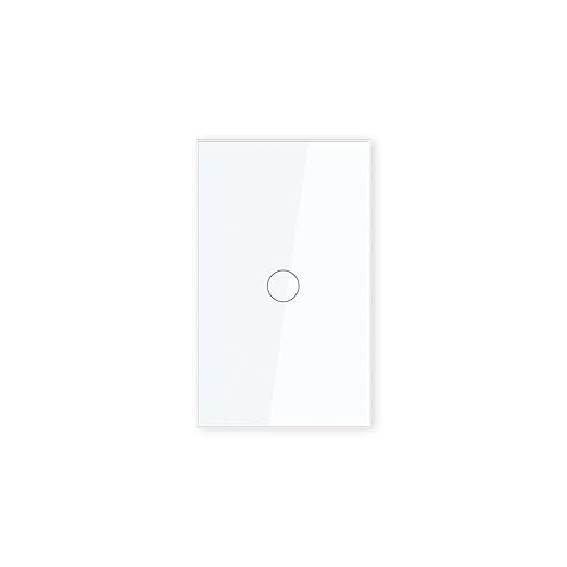 Light Switch No Neutral Wire,Single Live Wire Light Switch No WiFi,Tempered Glass Panel,Total Power Maximum 1000W,FCC Certification,White 1 Gang