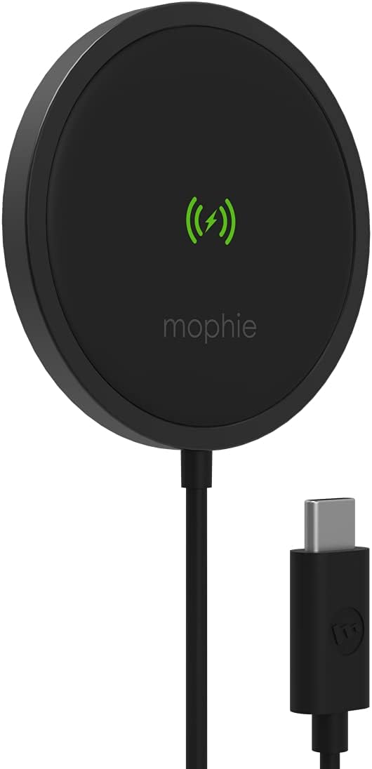 mophie snap+ Wireless Charger - 15W Wireless Charging pad for Qi-Enabled and MagSafe Compatible Devices, compatible with All new iPhones