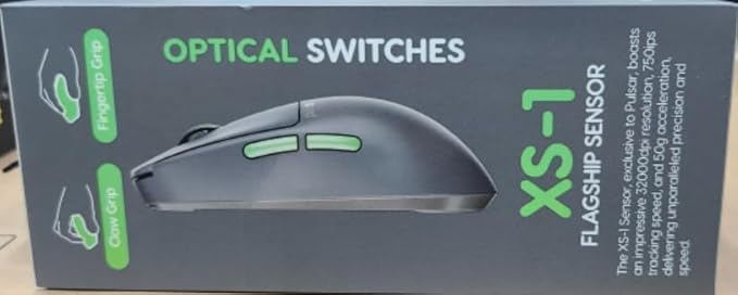 Pulsar Gaming Gears X2 Crazylight Wireless Gaming Mouse, Ultra Lightweight 1.23 oz (35g), Optical Switch, 32000 DPI, 750 IPS, XS-1 Sensor, 8k Compatible (Volt Shadow)