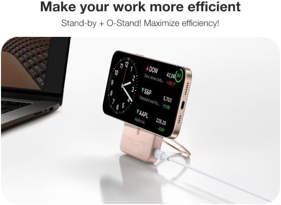 TORRAS 10000mAh Magnetic Portable Charger Power Bank for iPhone, Fast Charging Travel Essential Wireless Battery Pack OStand Compatible with Magsafe, i Phone 16 Pro Max,Pro,15,14,13,12, Rose Gold