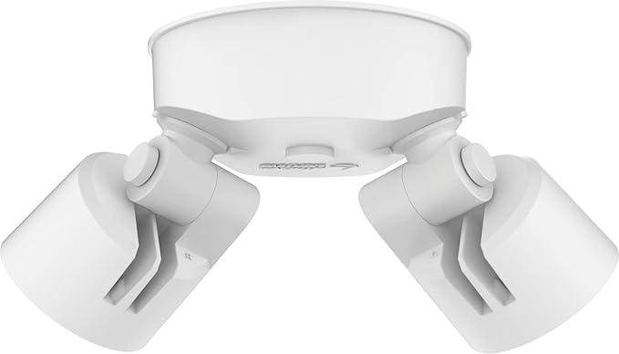 Lithonia Lighting HomeGuard 2-Light LED Outdoor Flood Lights, Wall or Ceiling Mount Outdoor Lights, 4000K Cool White, Round Heads, White (HGX LED 2RH 40K 120 WH M2)