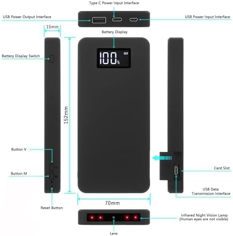 64GB Home Security Camera, 1080P Surveillance Camera, Indoor Camera with 10000mAh Battery, Night Vision, Motion Detection