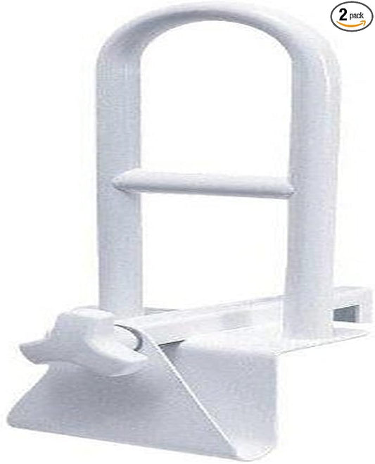 Medline Bathtub Grab Bar - Side Tub Locking, Stainless Steel, White - Secure & Durable Bathroom Safety Handle for Elderly & Disabled - Easy Installation & slip-resistant Grip - 1 Each