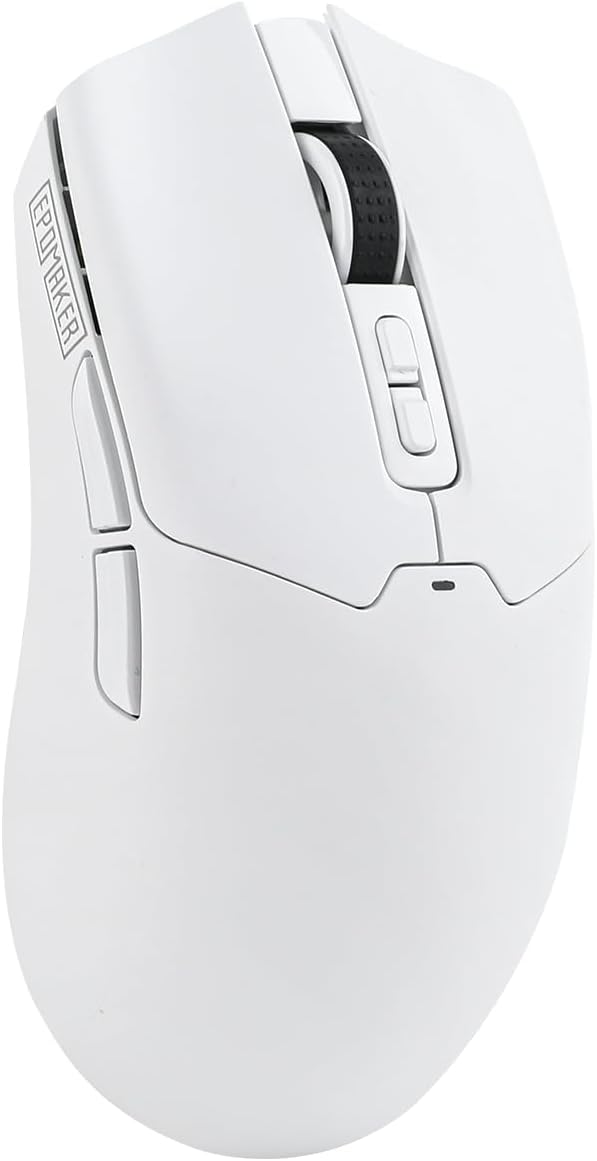 EPOMAKER Click Gaming Mouse Wireless 2.4Ghz/Bluetooth/Type-C, 800 to 42,000 DPI Adjustable, 8K Polling Rate, 500mAh, Lightweight Optical Mouse, for PC/Mac/Linux (White)