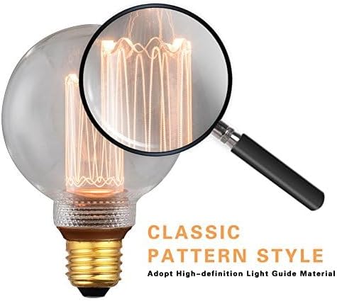 Globe Edison LED Light Bulb, Vintage Decorative Dimmable Bulb, Small Round Glass Cover, 3.5W Low Lumen Eye-Caring Soft Dim Lighting for Mood(Not Daylight White), E26 Medium Base, Clear RN G80